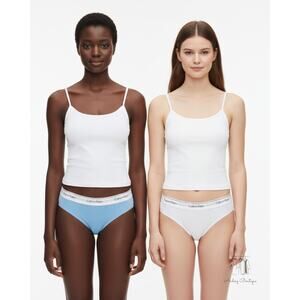 Calvin Klein 2-Pack Infinity Bikini Panties - Gray/Baby Blue XS